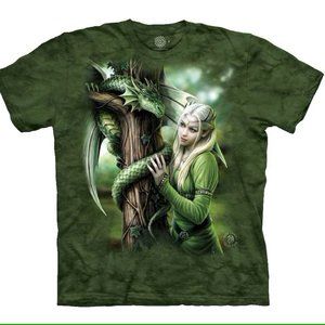 The Mountain Kindred Spirits Fairy Dragon Elf Magical Ann Stokes T-Shirt 4X